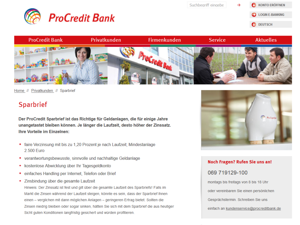  ProCredit Bank Sparbrief Erfahrungen im Überblick
